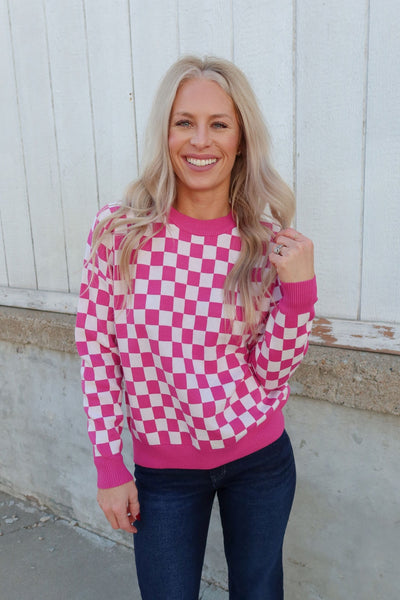 Women's Checkered Sweater