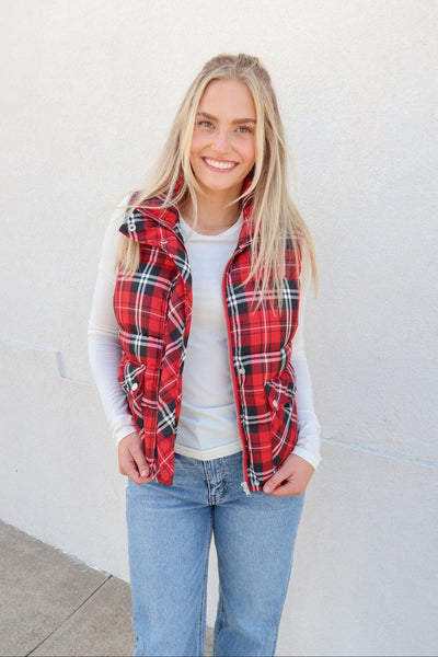 Red Plaid Vest