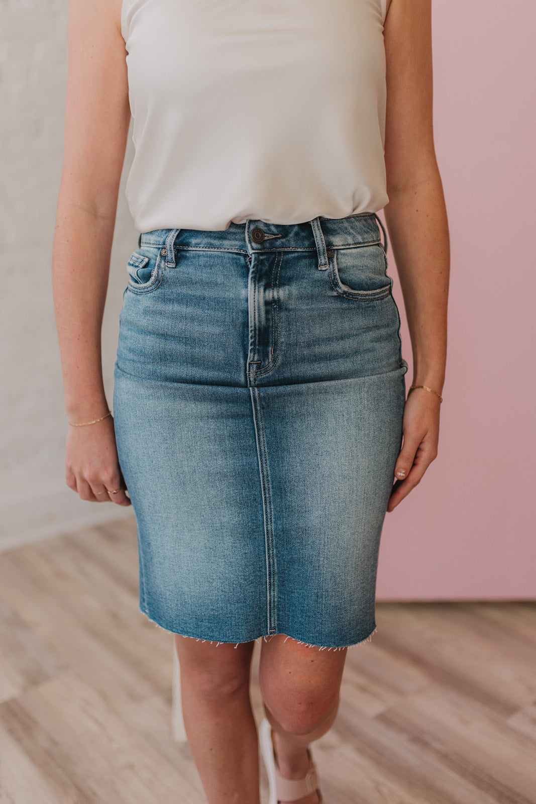 Hidden Peyton High Rise Denim Pencil Skirt Shop Allure Fashions