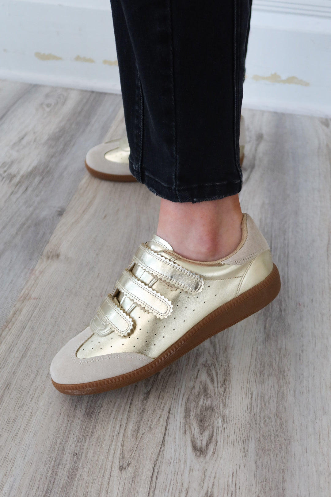 gold dress sneakers The Golden Hour Retro Sneakers – Jules & James Boutique